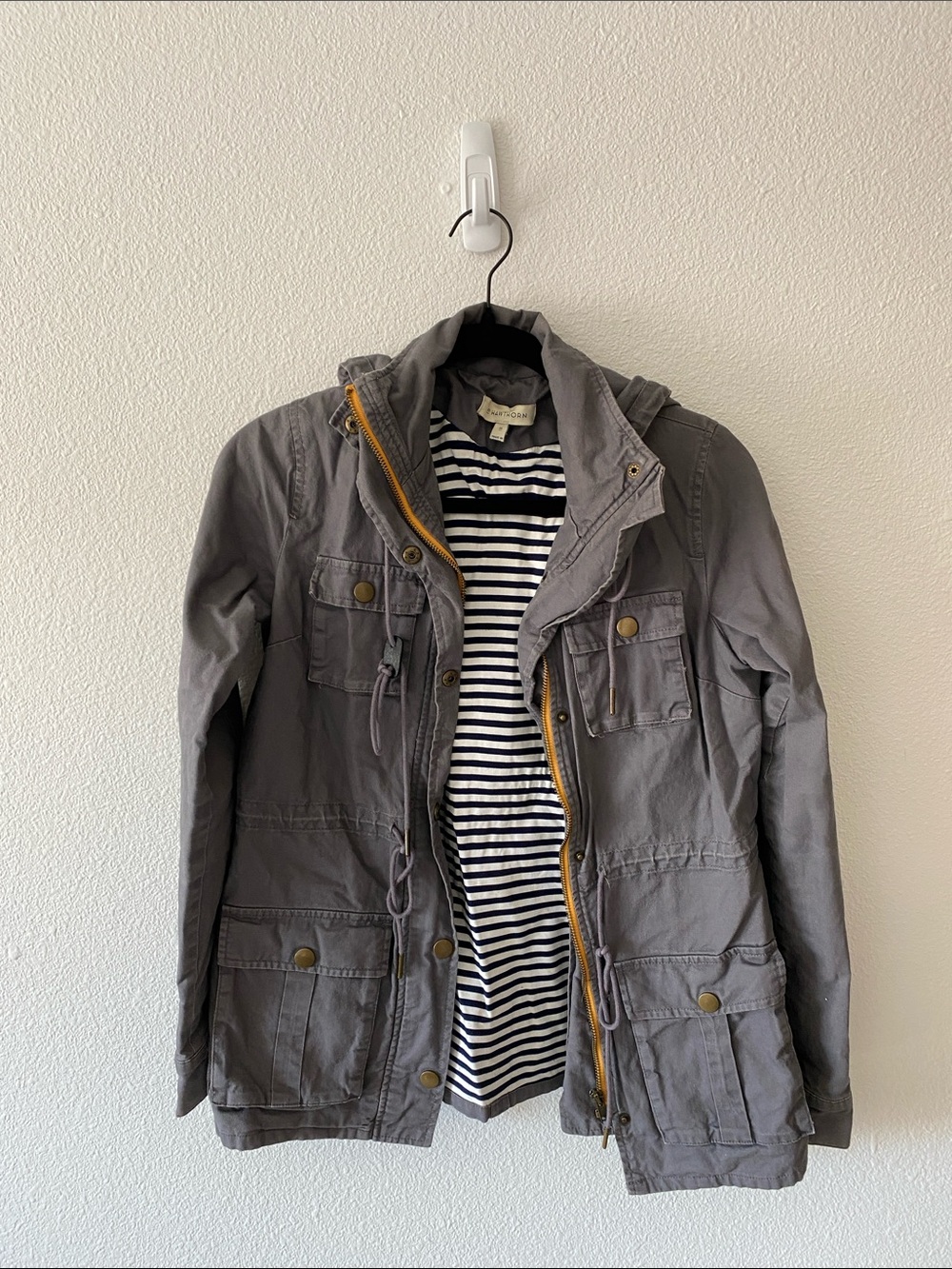 41 Hawthorn Gray Utility Field Jacket with Yellow Zipper
